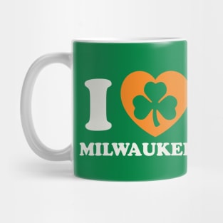 St Patricks Day Milwaukee Wisconsin Irish Shamrock Heart Mug